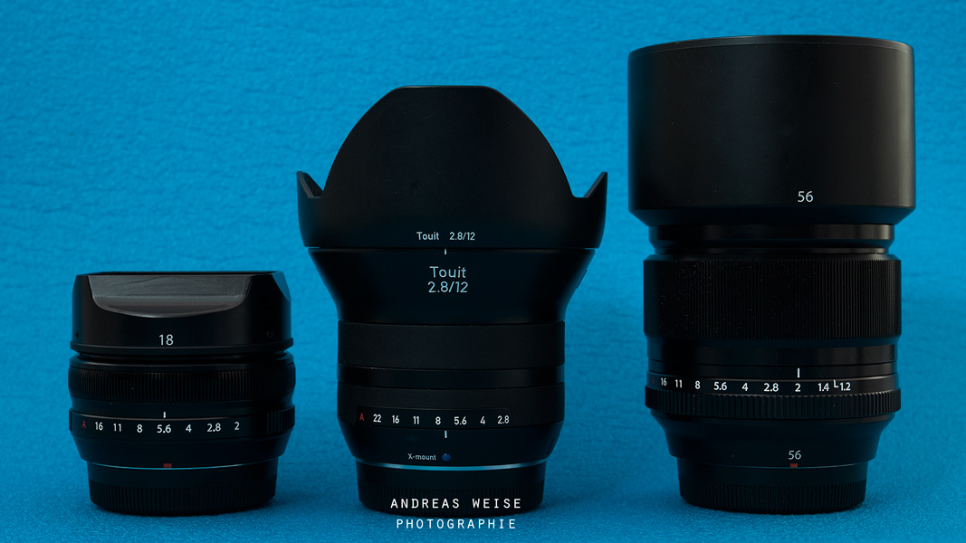 Fujinon 18 , Zeiss Touit 12 , Fujinon 56
