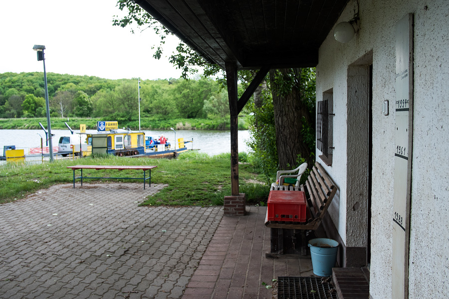 Blick vom Fährhaus zur Saale