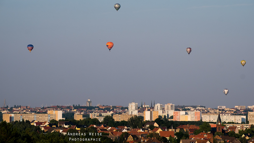 Ballon Fiesta 2014 - Blick vom Granauer Berg auf Halle