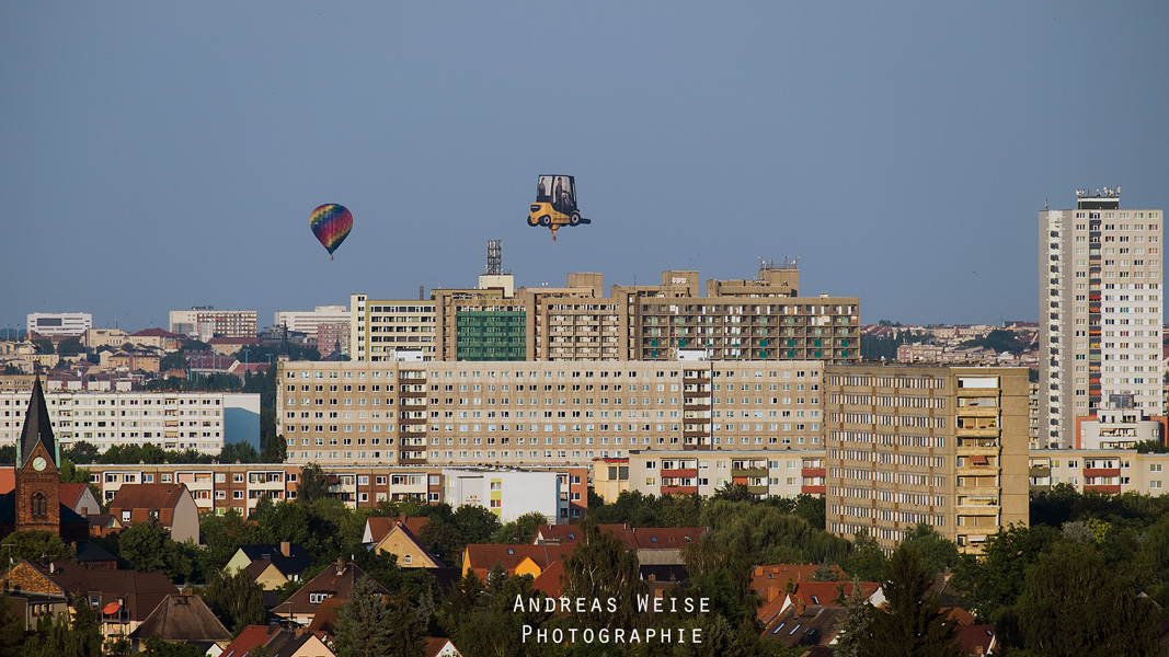 Ballon Fiesta 2014 - Blick vom Granauer Berg auf Halle