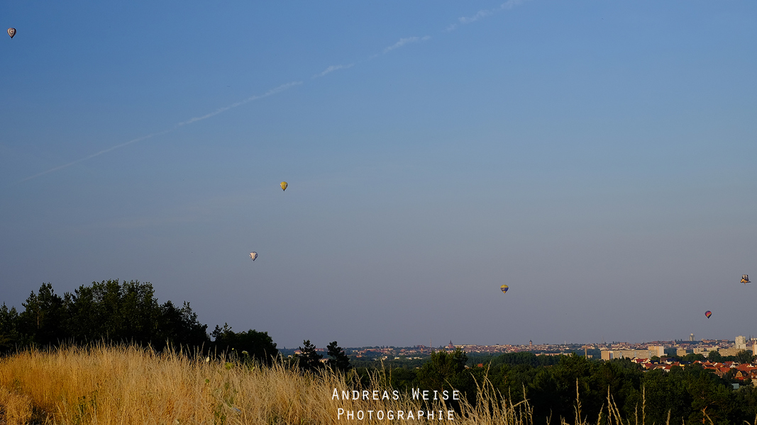 Ballon Fiesta 2014 - Blick vom Granauer Berg auf Halle