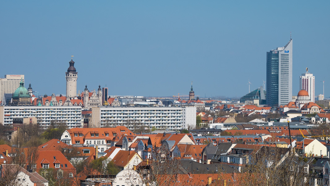 Blick vom Fockeberg auf LE
